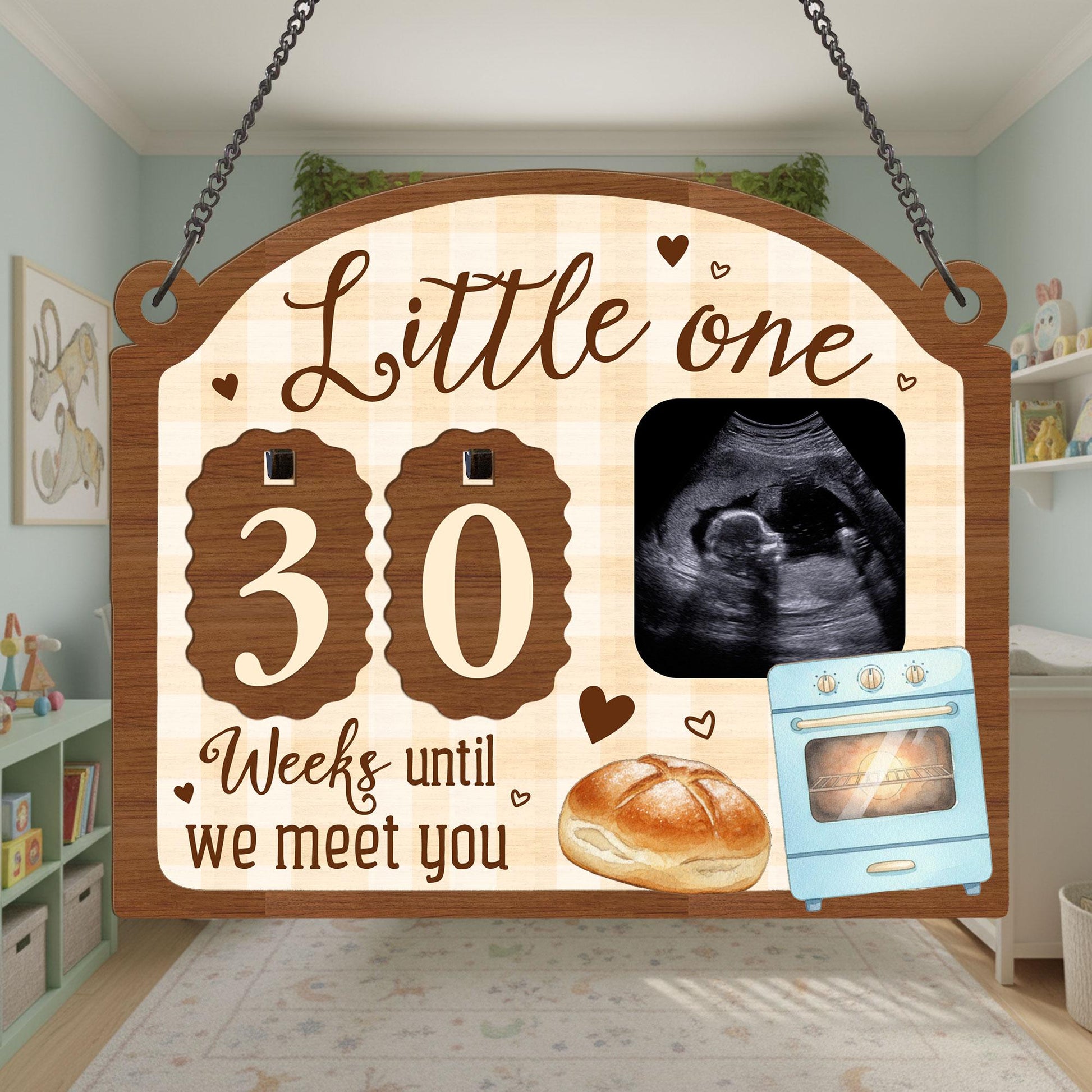 Custom Ultrasound Countdown Gift for Expecting Parents: Kitchen Decor Baby Reveal image 2