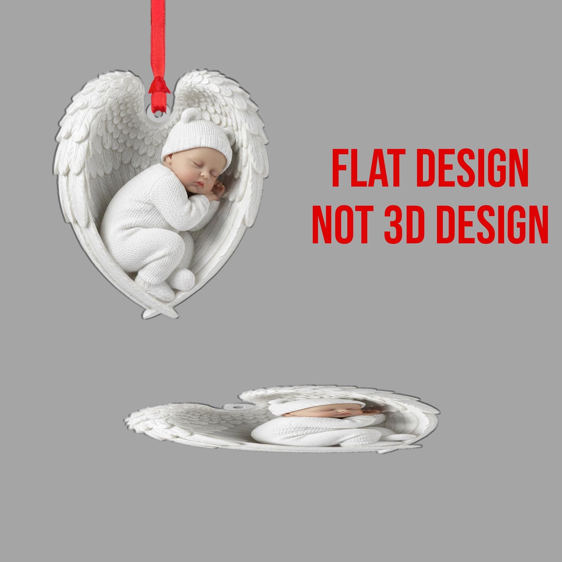 Personalised Baby Angel Wing Ornament: Custom First Christmas Keepsake Hanging Decoration image 4