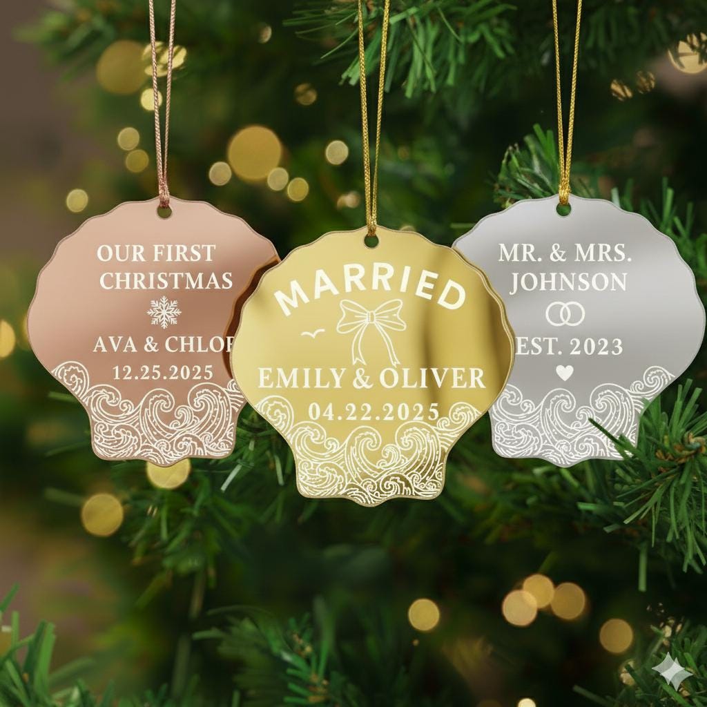 Personalized Couple Ornament — Wedding, First Christmas, Anniversary Keepsake 2025