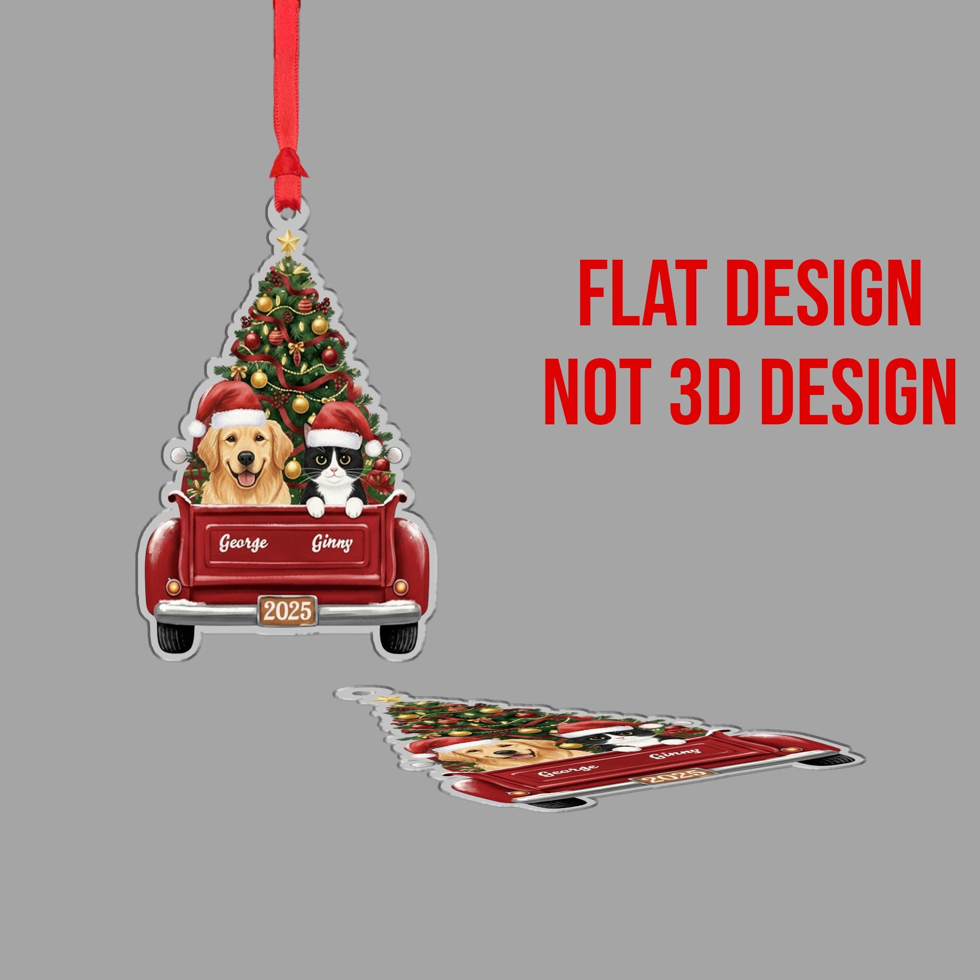 Personalized Pet Ornament — Custom Dog and Cat Christmas Tree Decoration 2025