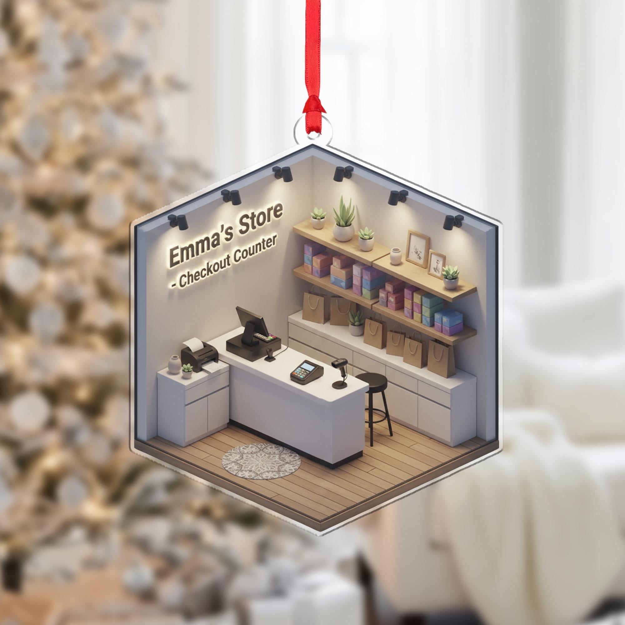 Personalized Retail Store Ornament - Small Business Gift, Shop Owner Appreciation