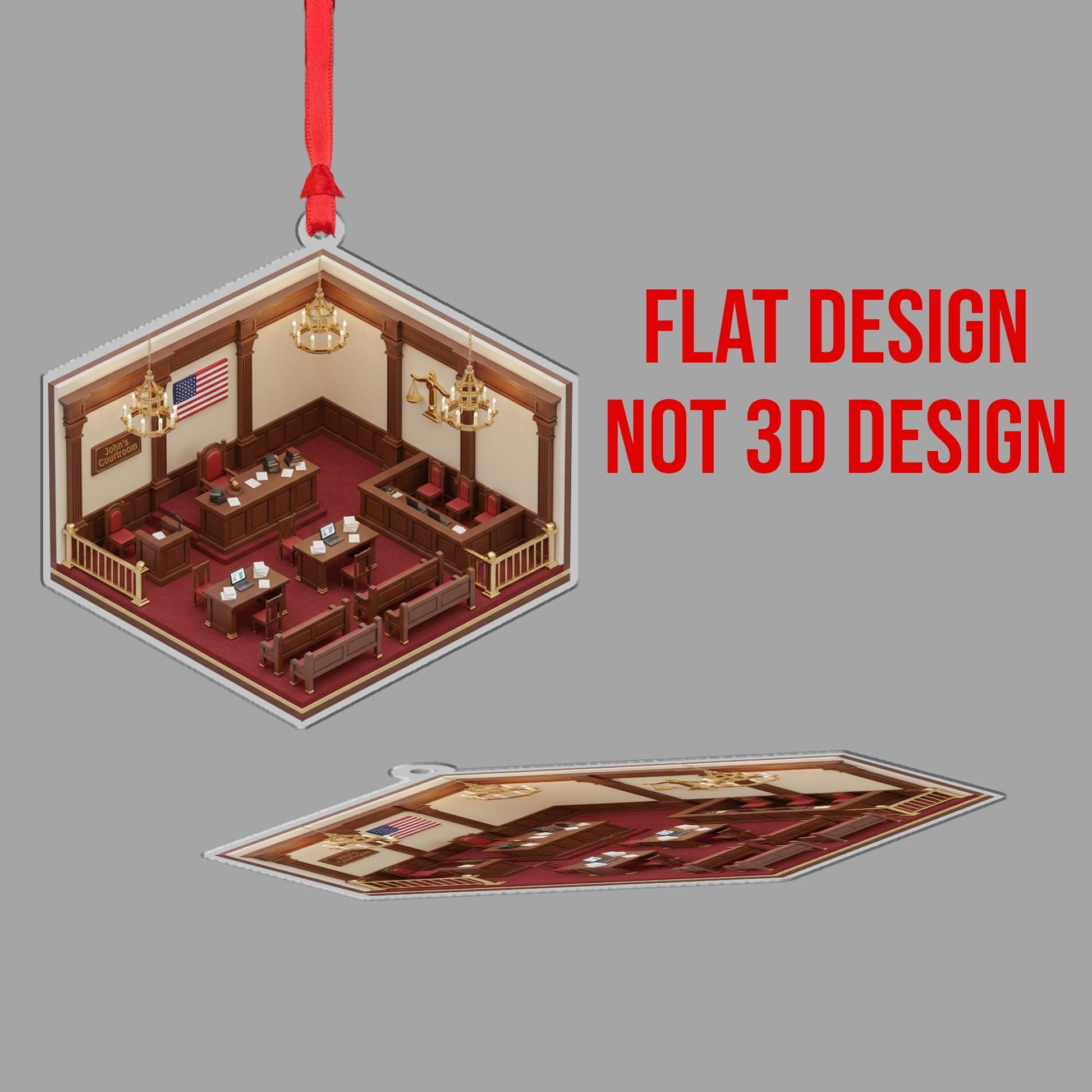 Personalized Courtroom Ornament - Lawyer & Judge Gift, Attorney Graduation Keepsake