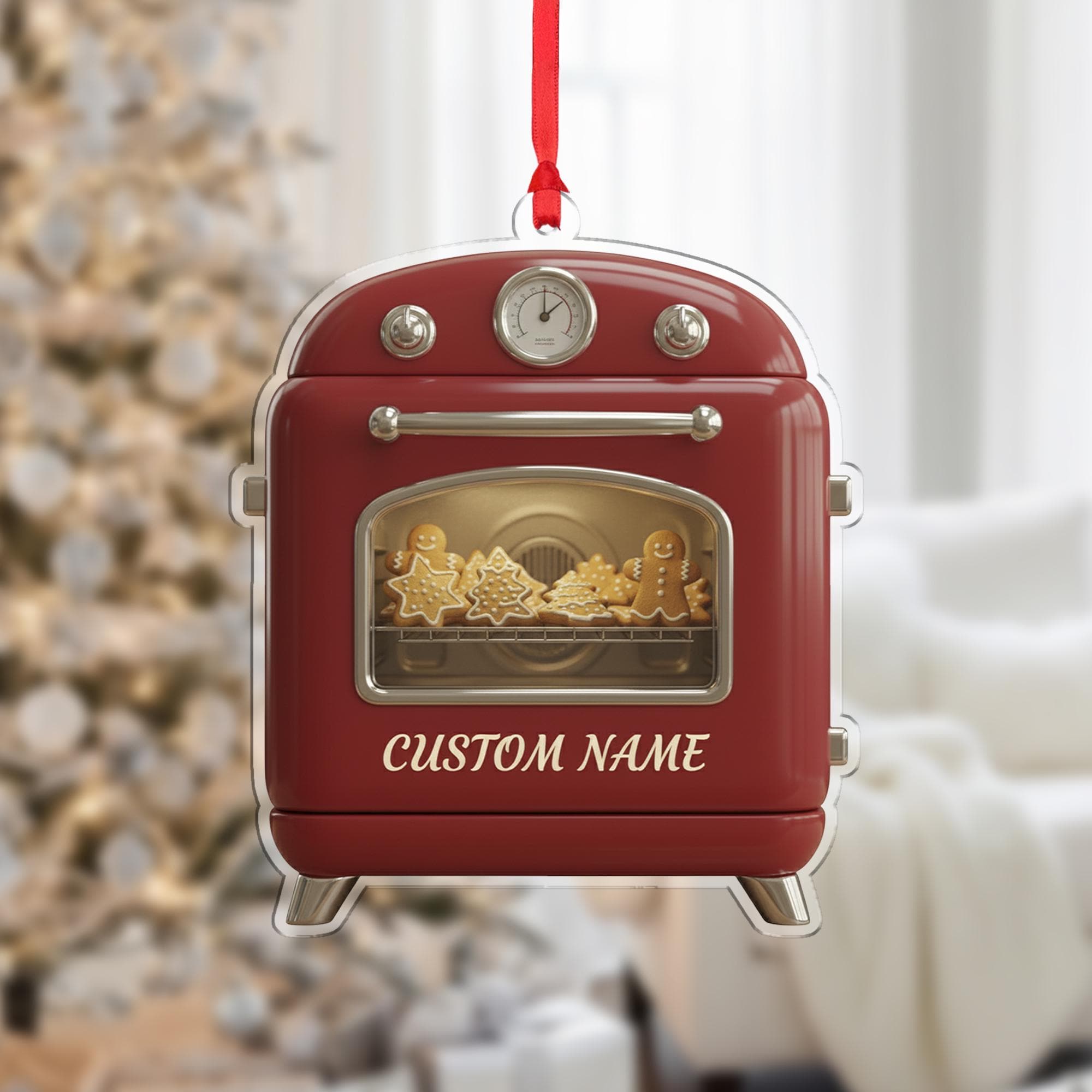 Personalized Retro Oven Ornament - Baker Gift, Gingerbread Cookie Keepsake