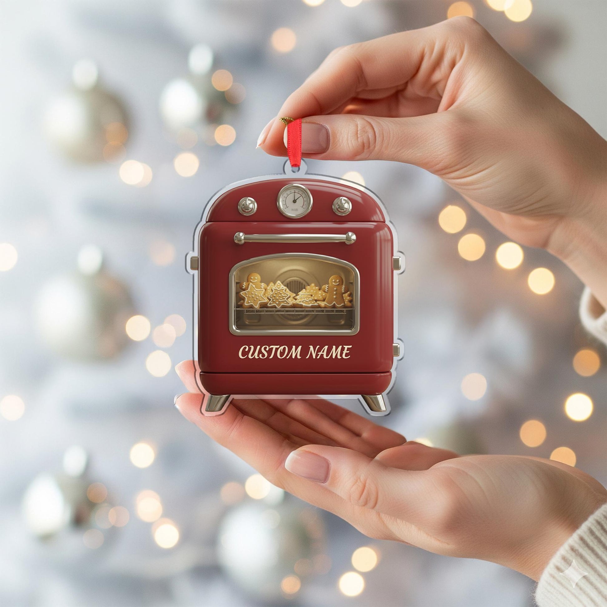 Personalized Retro Oven Ornament - Baker Gift, Gingerbread Cookie Keepsake
