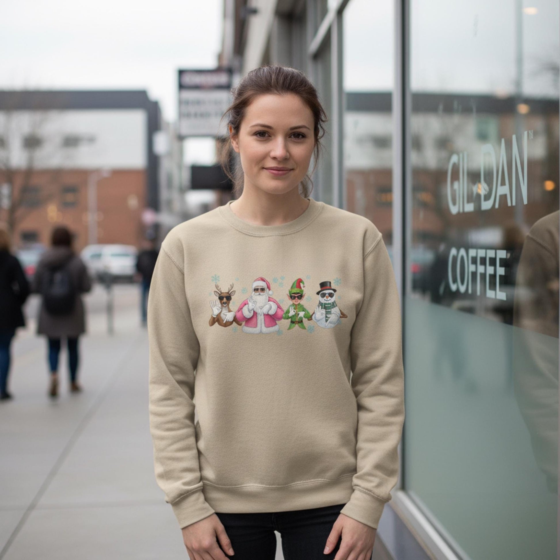 Christmas Squad Sweatshirt: Cool Santa, Elf, Reindeer, Snowman Crewneck
