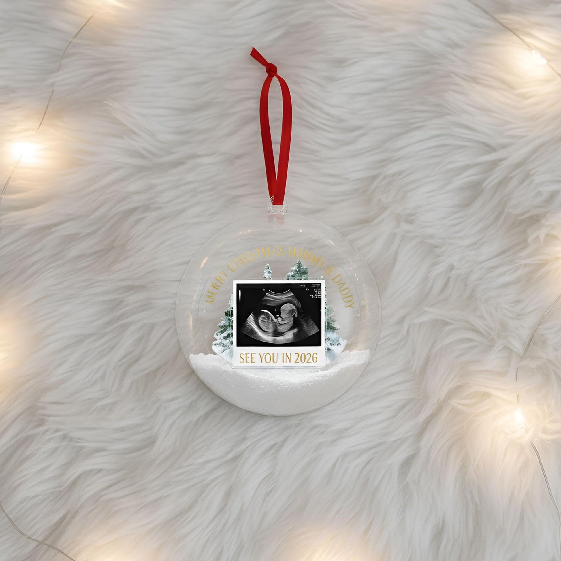 Personalized Sonogram Christmas 3D Ball Ornament: Keepsake for Expecting Parents image 5