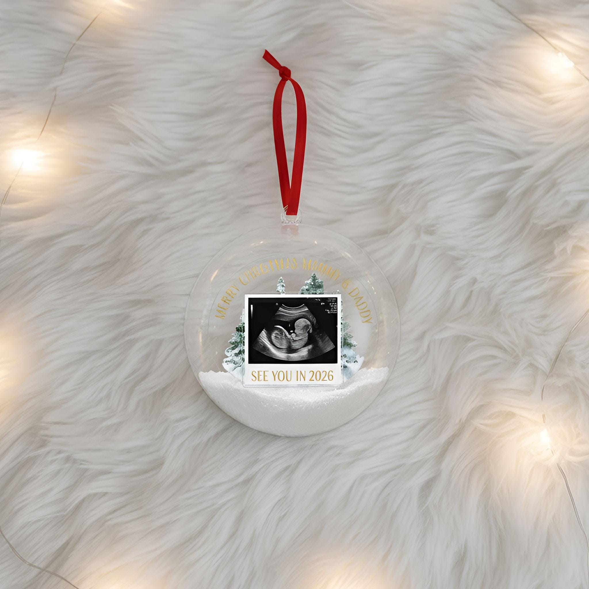 Personalized Sonogram Christmas 3D Ball Ornament: Keepsake for Expecting Parents image 5