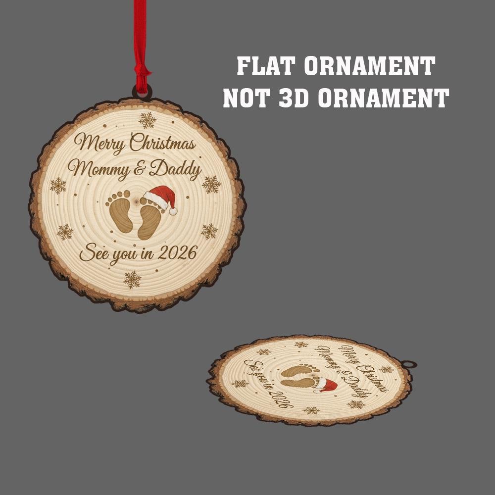 Pregnancy Announcement Ornament – Merry Christmas Mommy and Daddy Gift image 3