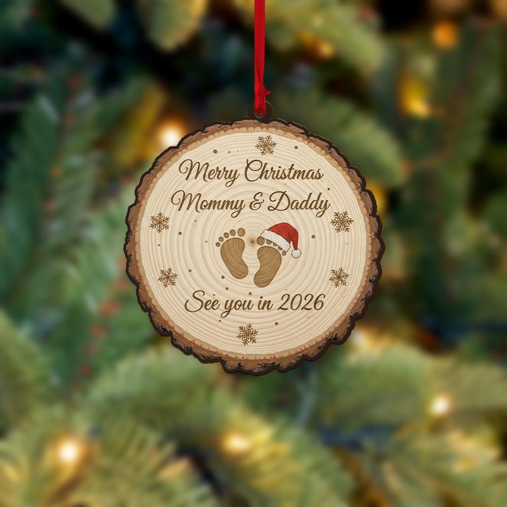 Pregnancy Announcement Ornament – Merry Christmas Mommy and Daddy Gift image 5