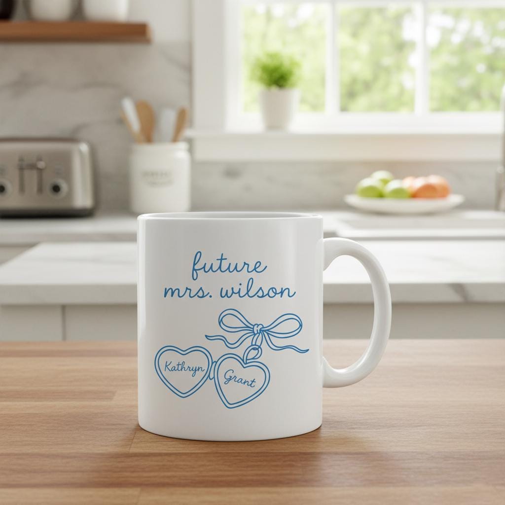 Custom Ceramic Mug Future Mrs Personalized Wedding Name Coffee Cup