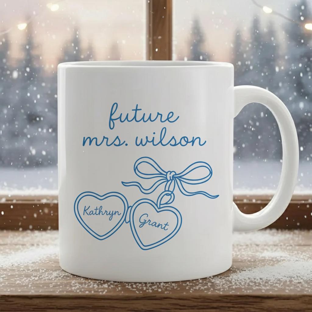 Custom Ceramic Mug Future Mrs Personalized Wedding Name Coffee Cup