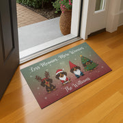 Personalized Dachshund Holiday Doormat — Less Meanies, More Weenies, Custom Name