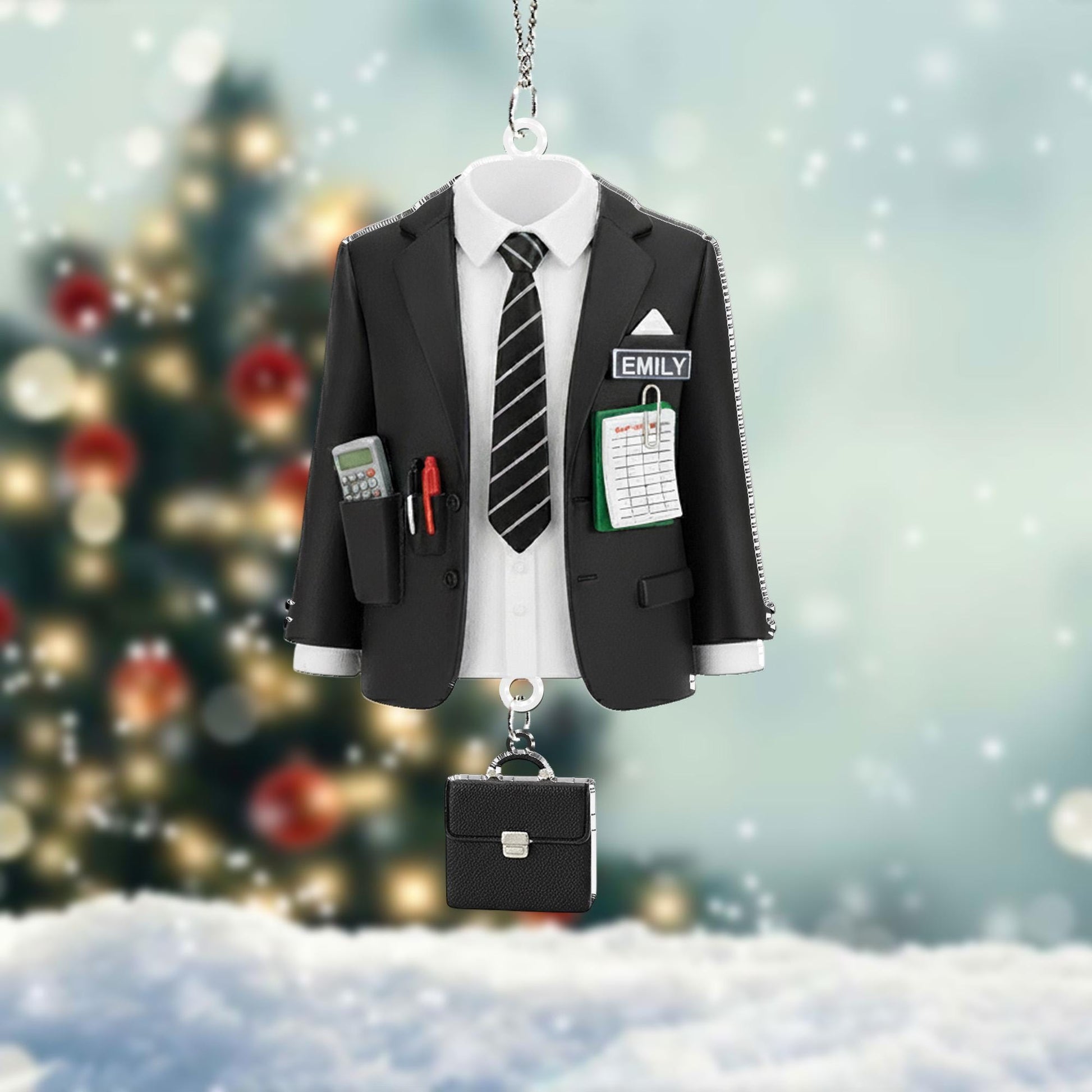Personalized Suit Jacket Ornament - Accountant Gift, Office Worker Christmas Decor