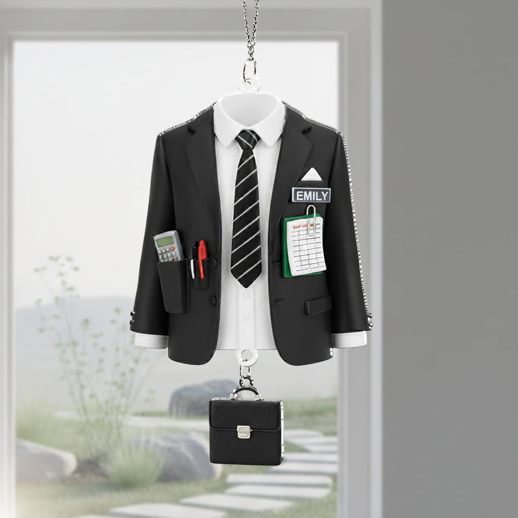 Personalized Suit Jacket Ornament - Accountant Gift, Office Worker Christmas Decor