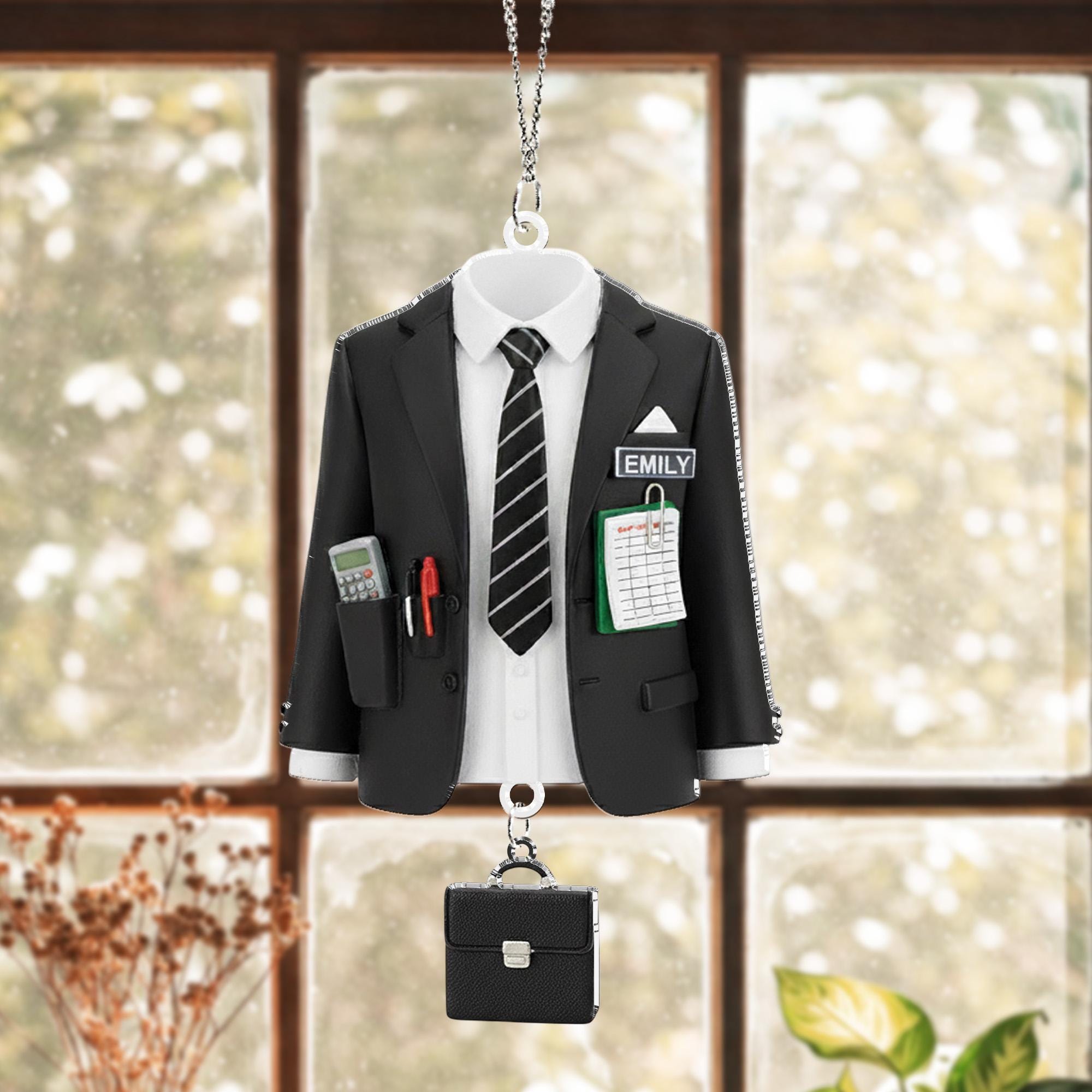 Personalized Suit Jacket Ornament - Accountant Gift, Office Worker Christmas Decor