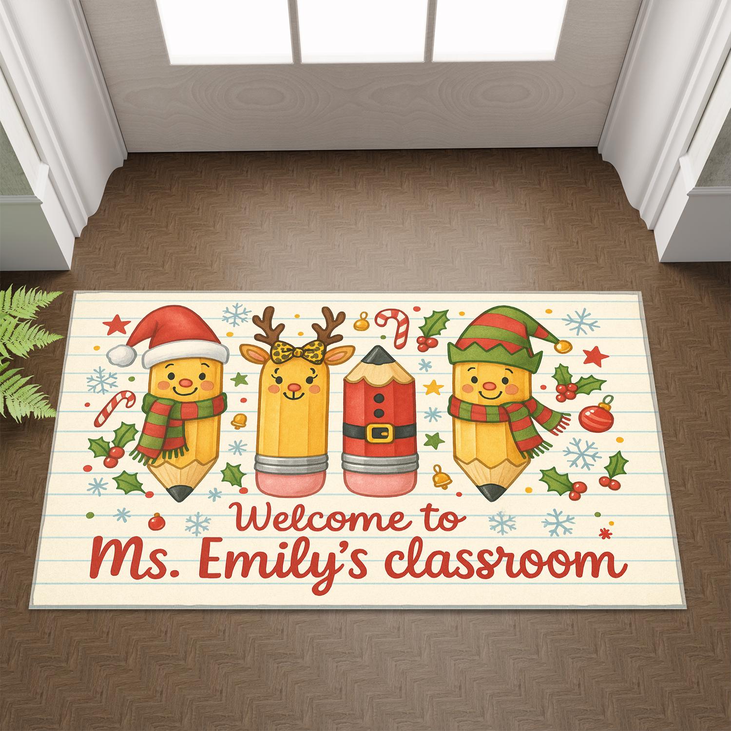 Personalized Classroom Doormat — Custom Teacher Name Welcome Mat