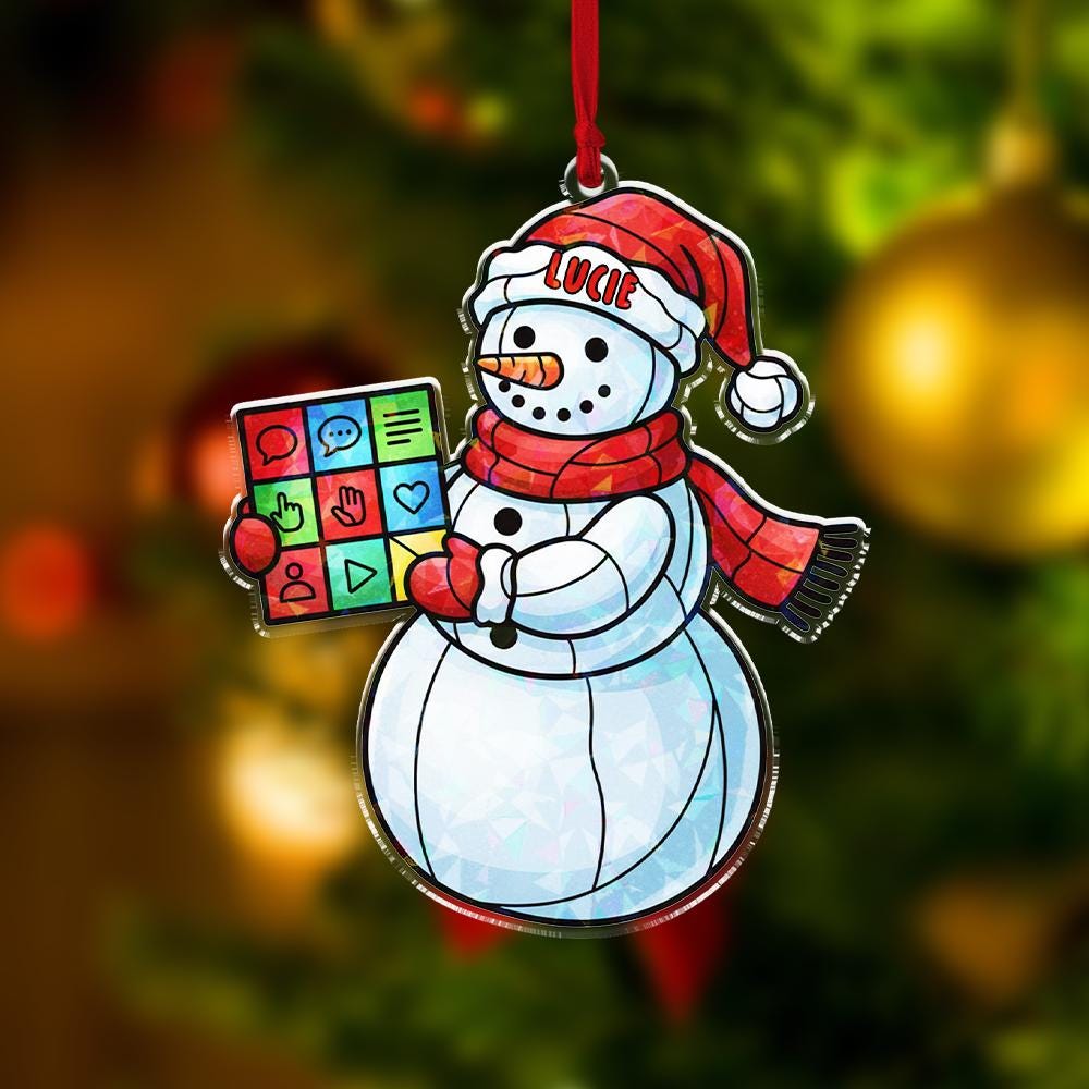 Personalized Snowman Ornament — Speech Language Pathologist Christmas Decoration