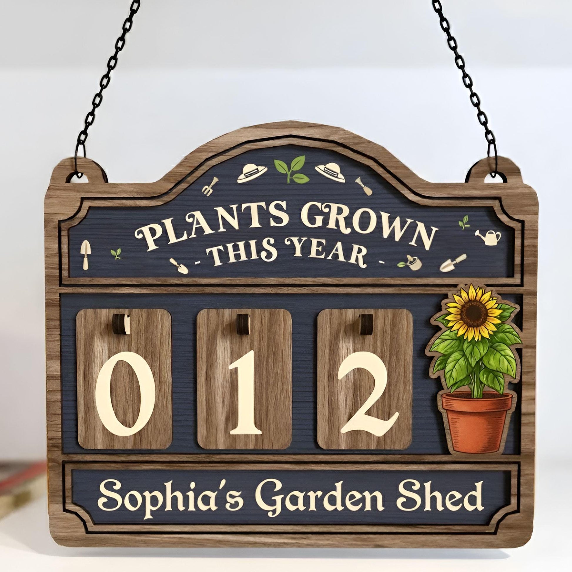 Personalized Garden Tracker Sign: Plants Grown This Year Counter, Plant Lady Shed Decor