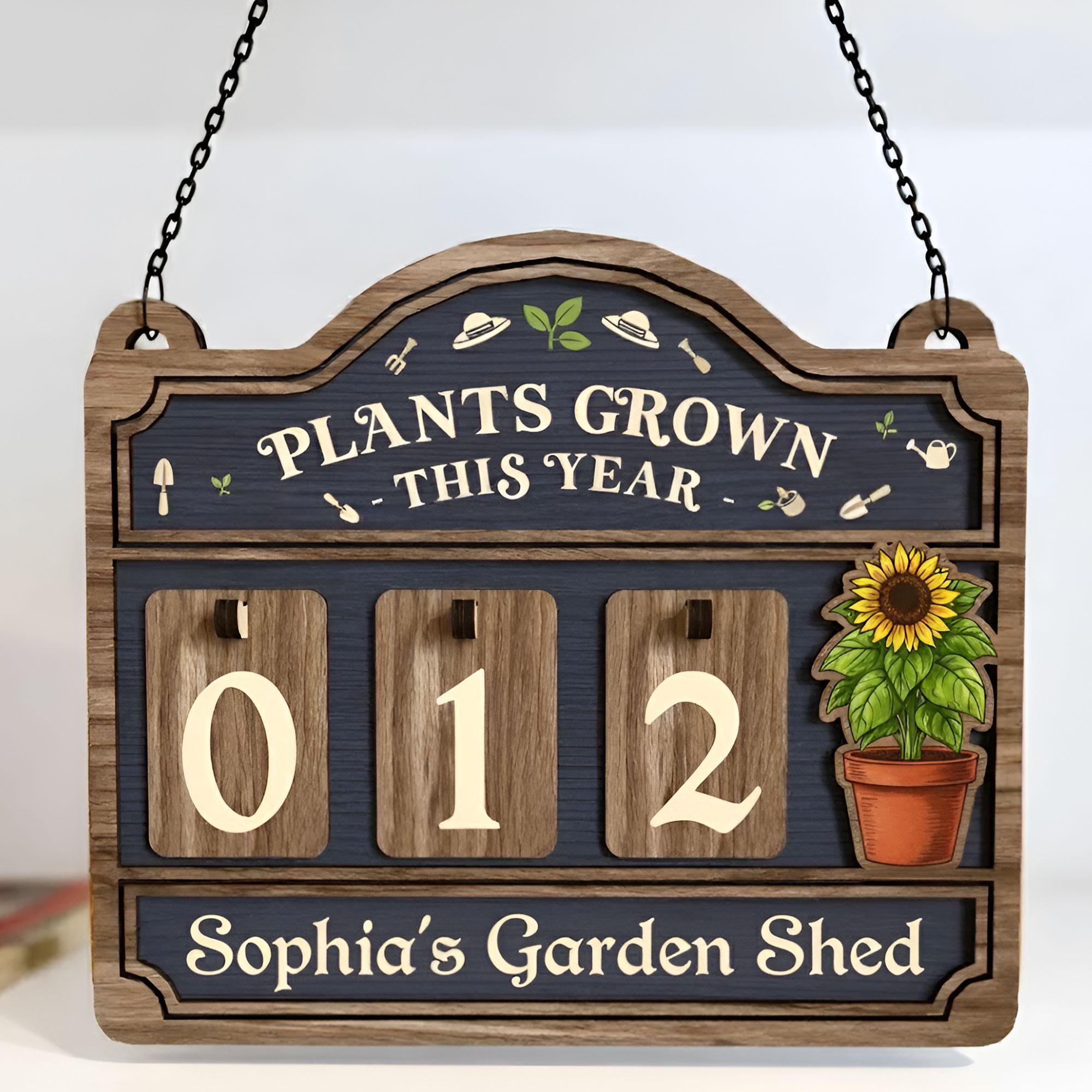 Personalized Garden Tracker Sign: Plants Grown This Year Counter, Plant Lady Shed Decor
