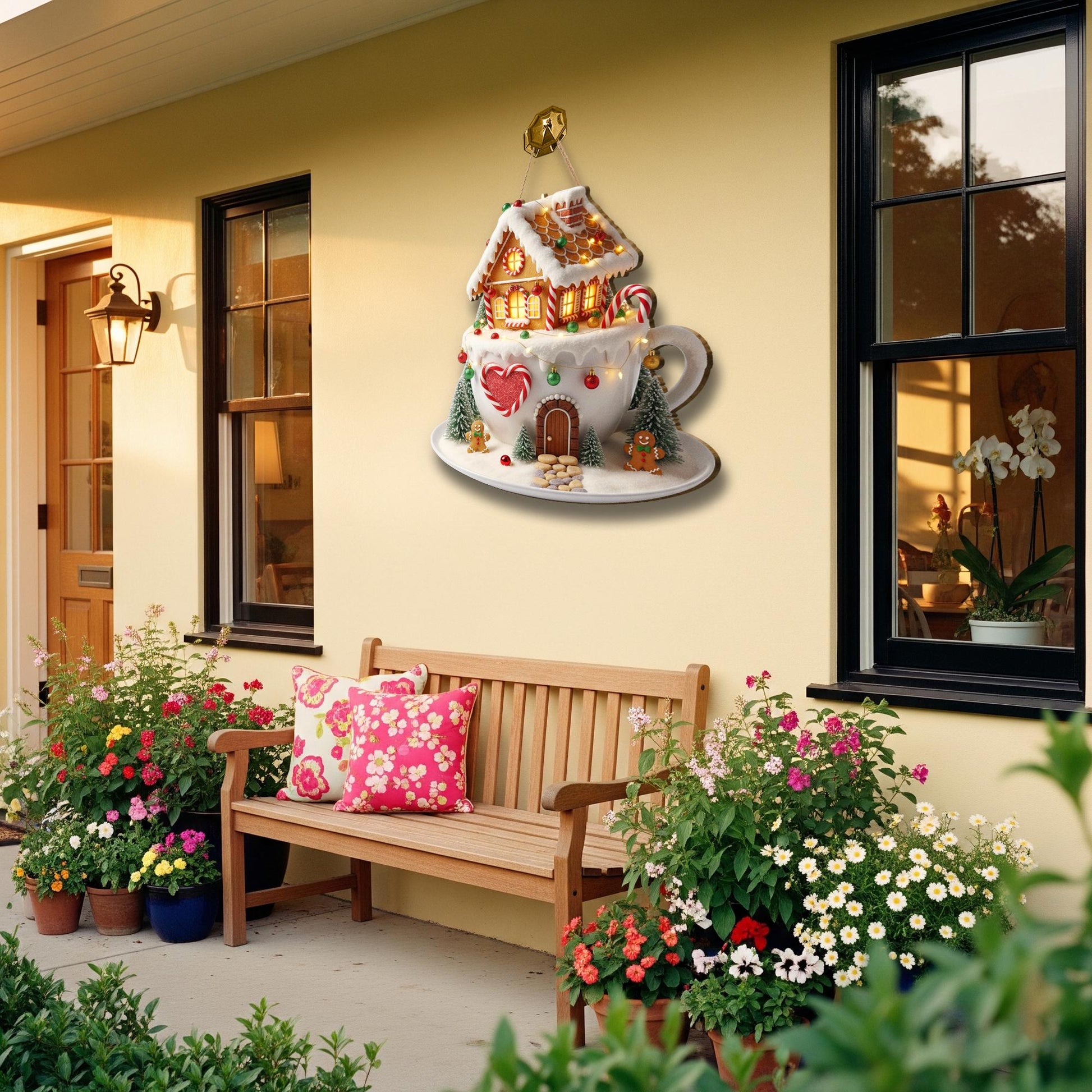 Christmas Gingerbread House Door Sign - Winter Welcome Sign