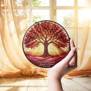 Personalized Glass Suncatcher: Personalized Ruby Tree Anniversary Name & Date