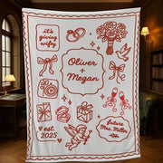 Personalized Engagement Blanket – Custom Name Couple Blanket