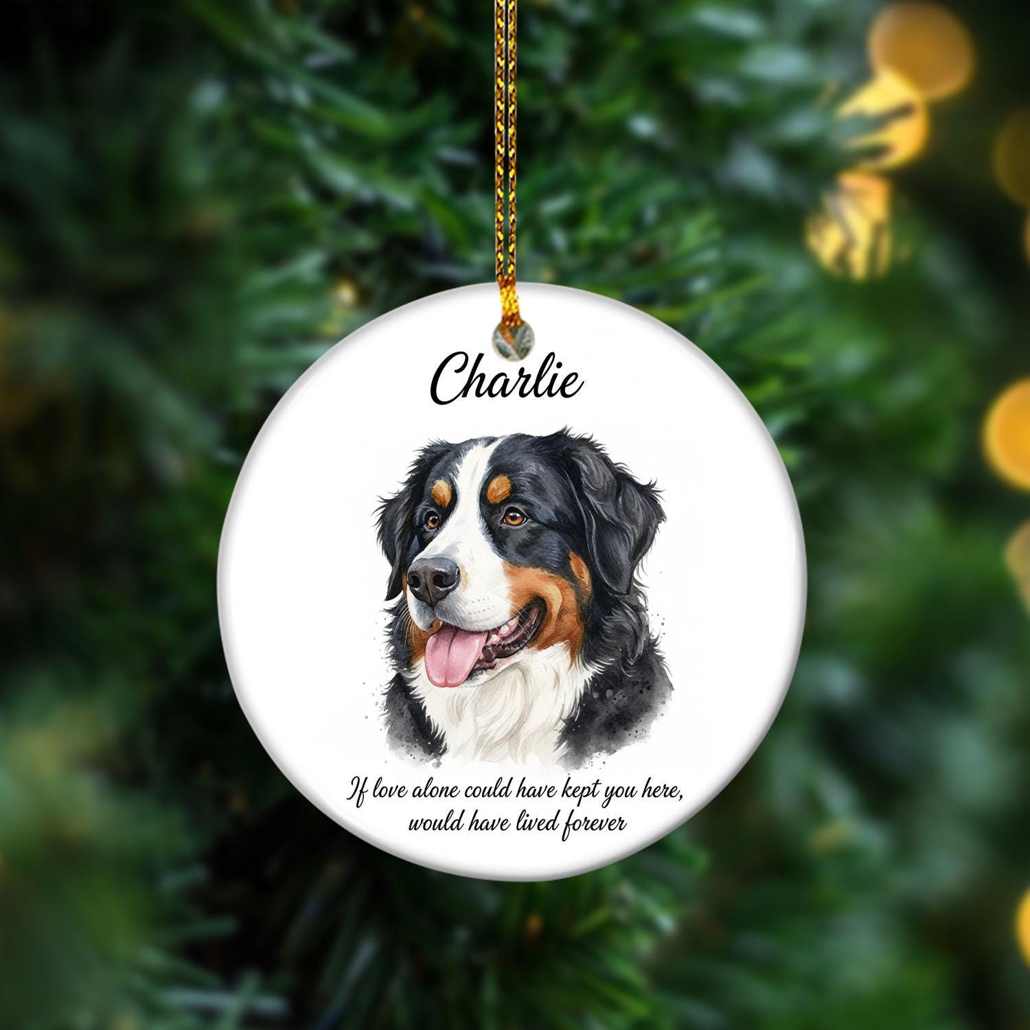 Personalized Pet Memorial Ornament – Custom Dog Portrait Ceramic Keepsake