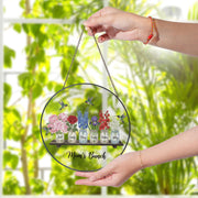 Personalized Glass Suncatcher: Mom’s Bunch Floral Window Hanging