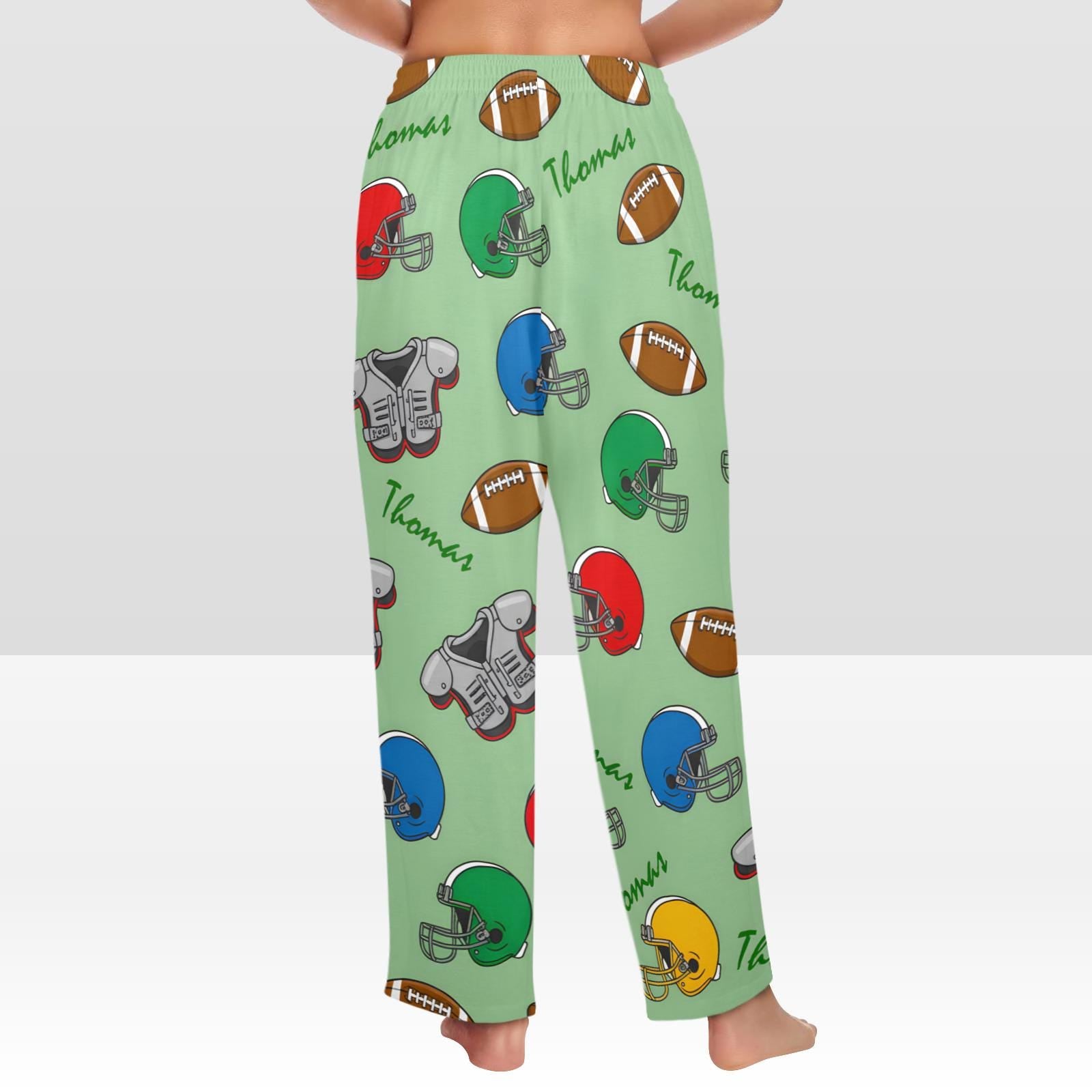 Personalized Football Pajama Pants: Custom Name Loungewear