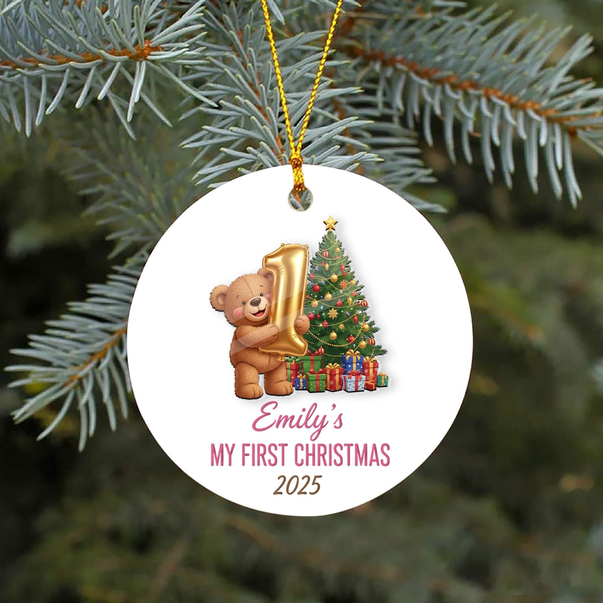 Personalized Baby's First Christmas Ornament: Acrylic Ceramic Keepsake