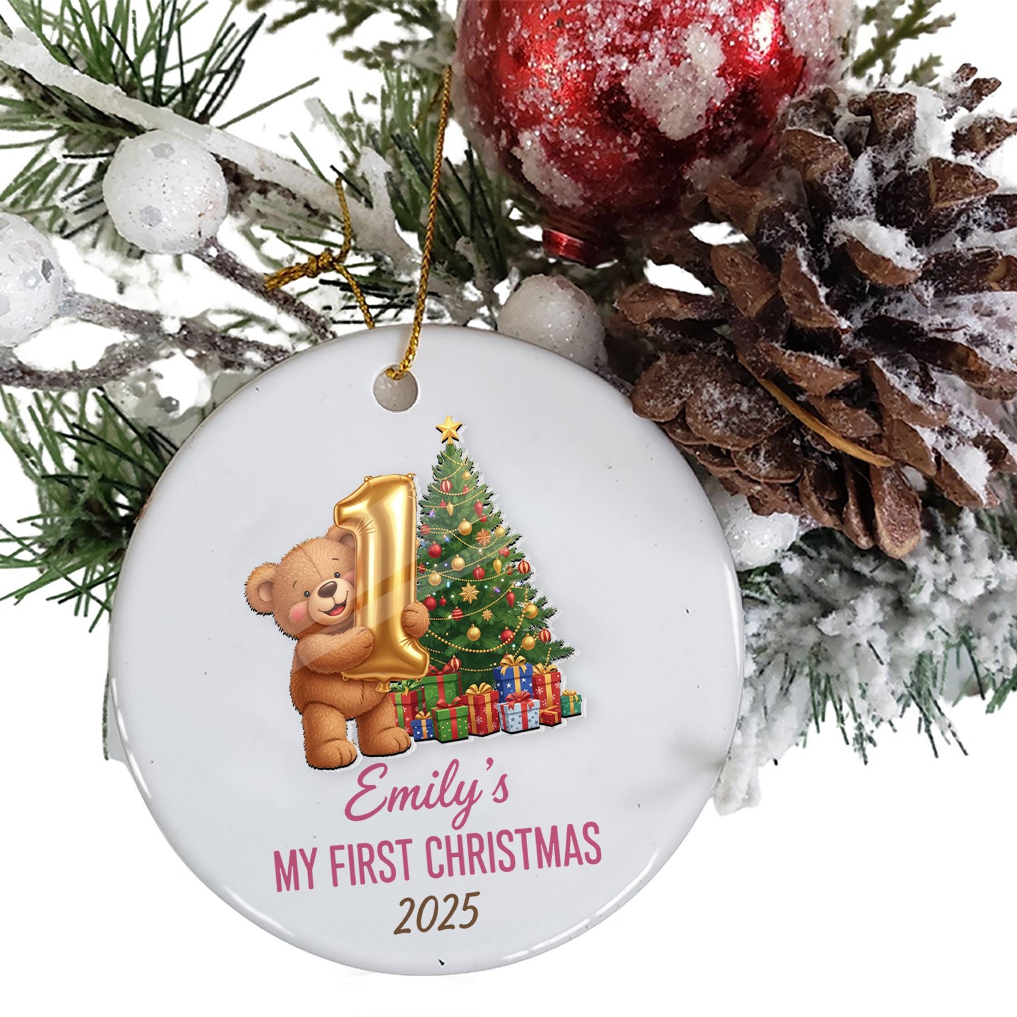 Personalized Baby's First Christmas Ornament: Acrylic Ceramic Keepsake