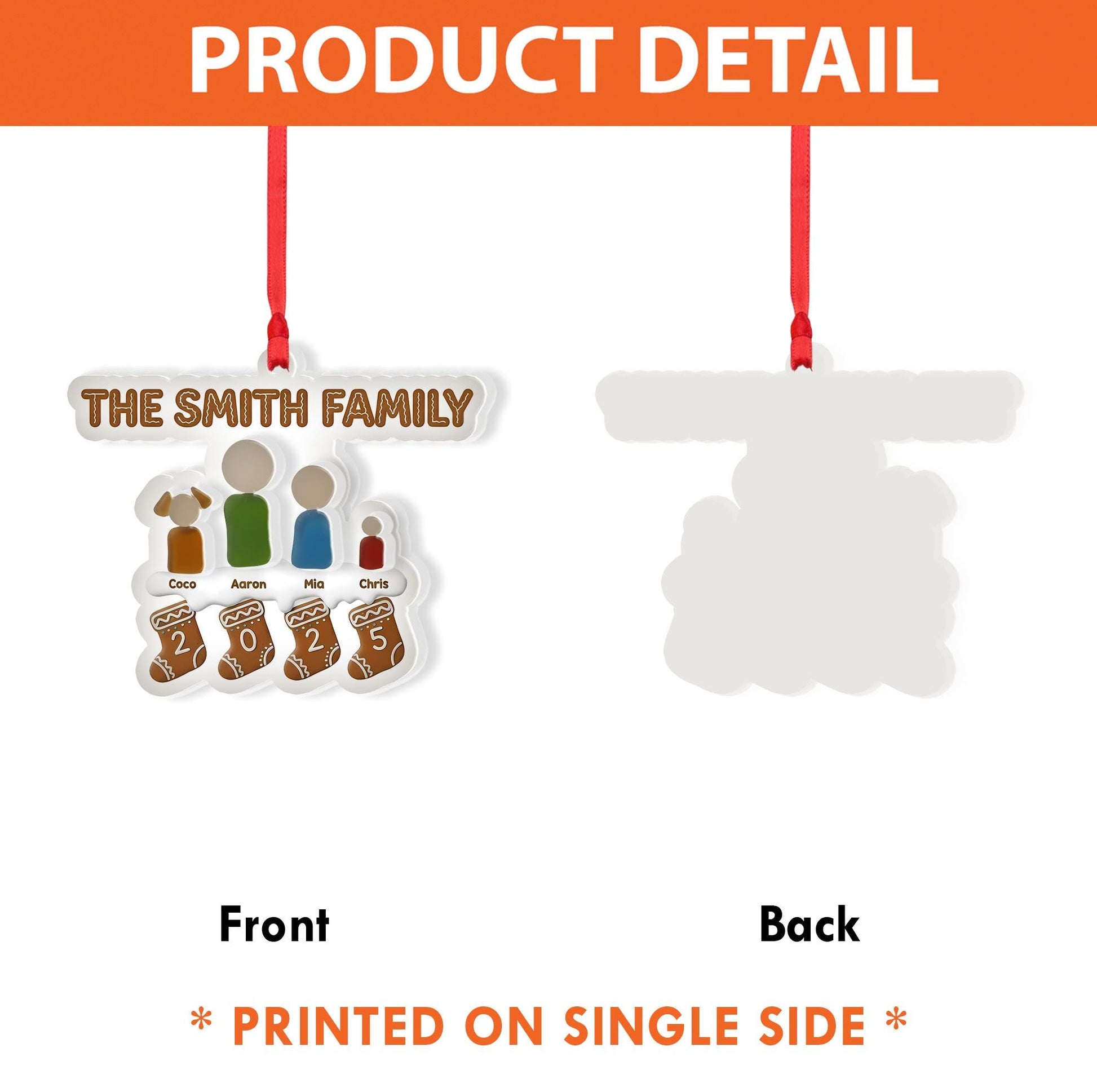 Personalized Family Christmas Ornament: Custom Acrylic Decoration