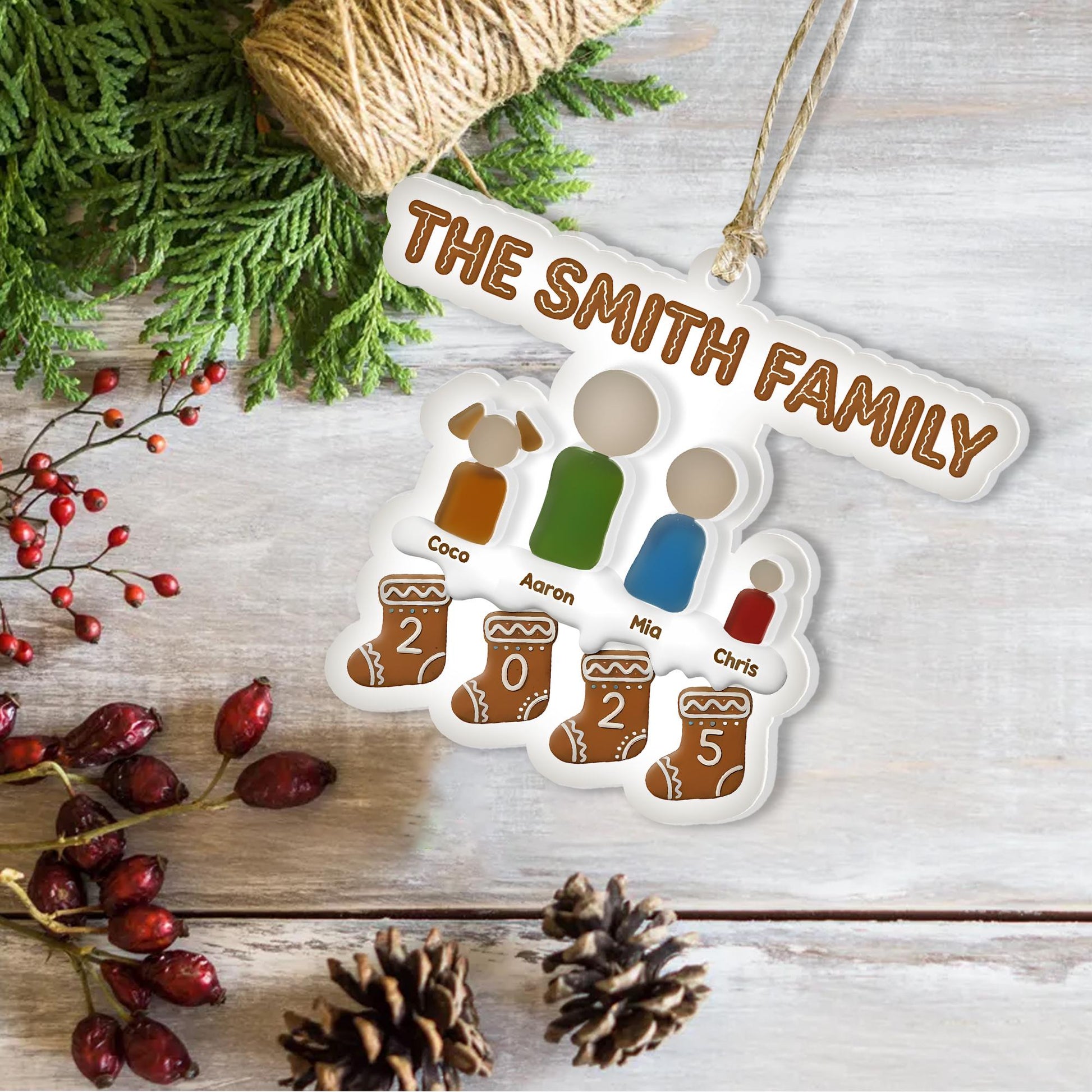 Personalized Family Christmas Ornament: Custom Acrylic Decoration