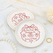 Personalized First Christmas Jewelry Dish: Custom Names Keepsake
