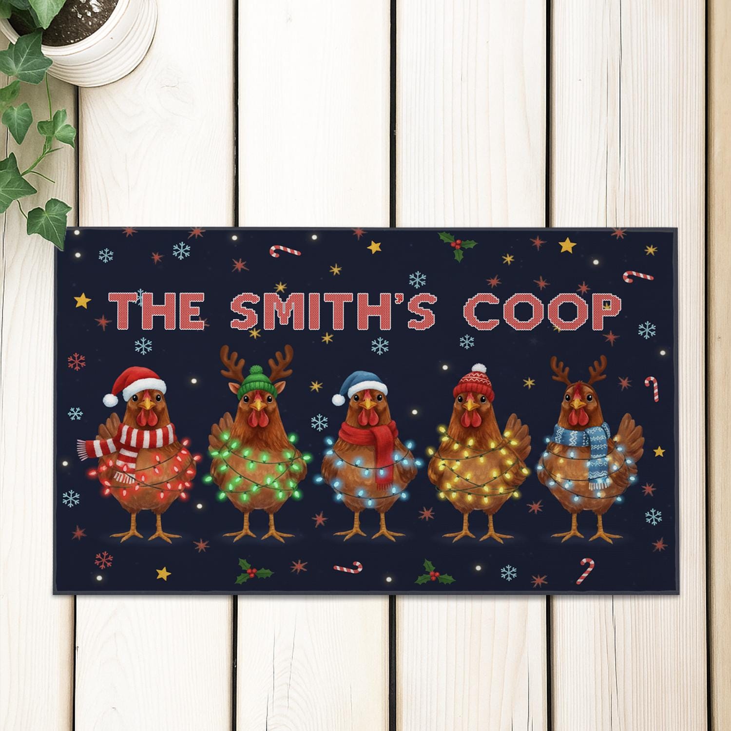 Personalized Chicken Coop Doormat – Funny Christmas Farmhouse Mat