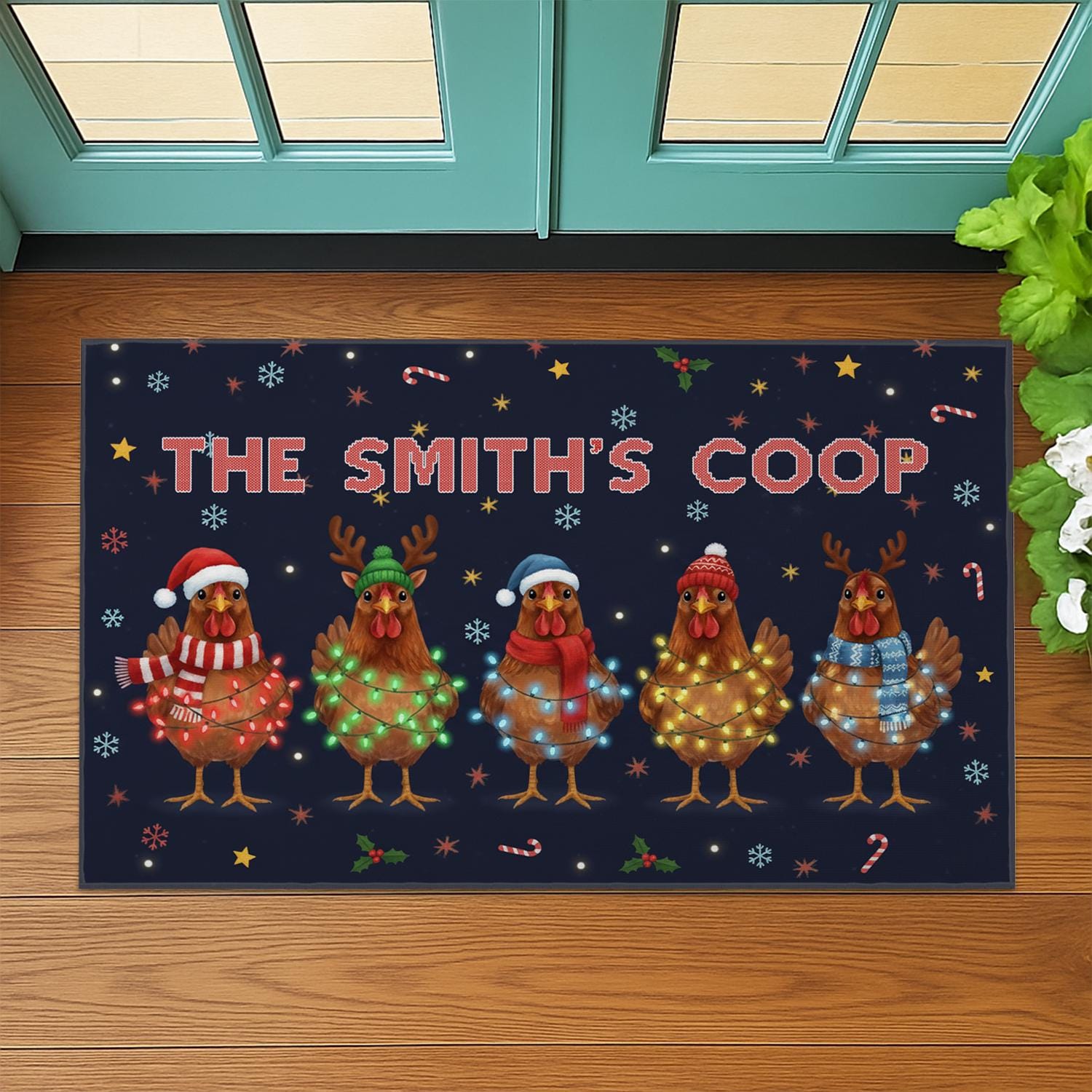 Personalized Chicken Coop Doormat – Funny Christmas Farmhouse Mat