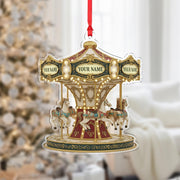 Custom Carousel Ornament – Personalized Nostalgic Holiday Decor with Horses