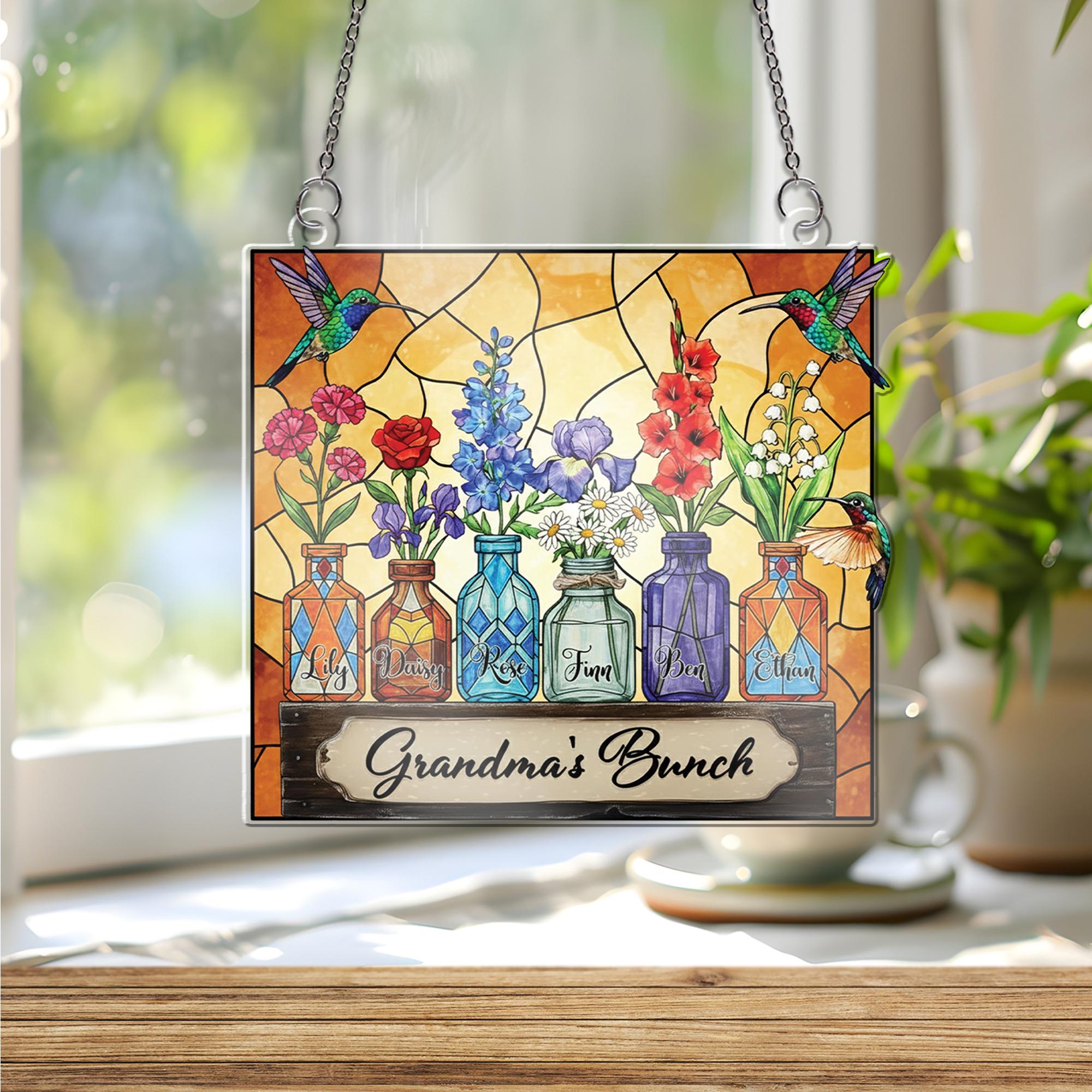Custom Birth Month Flower Window Hanging Personalized Acrylic Decor