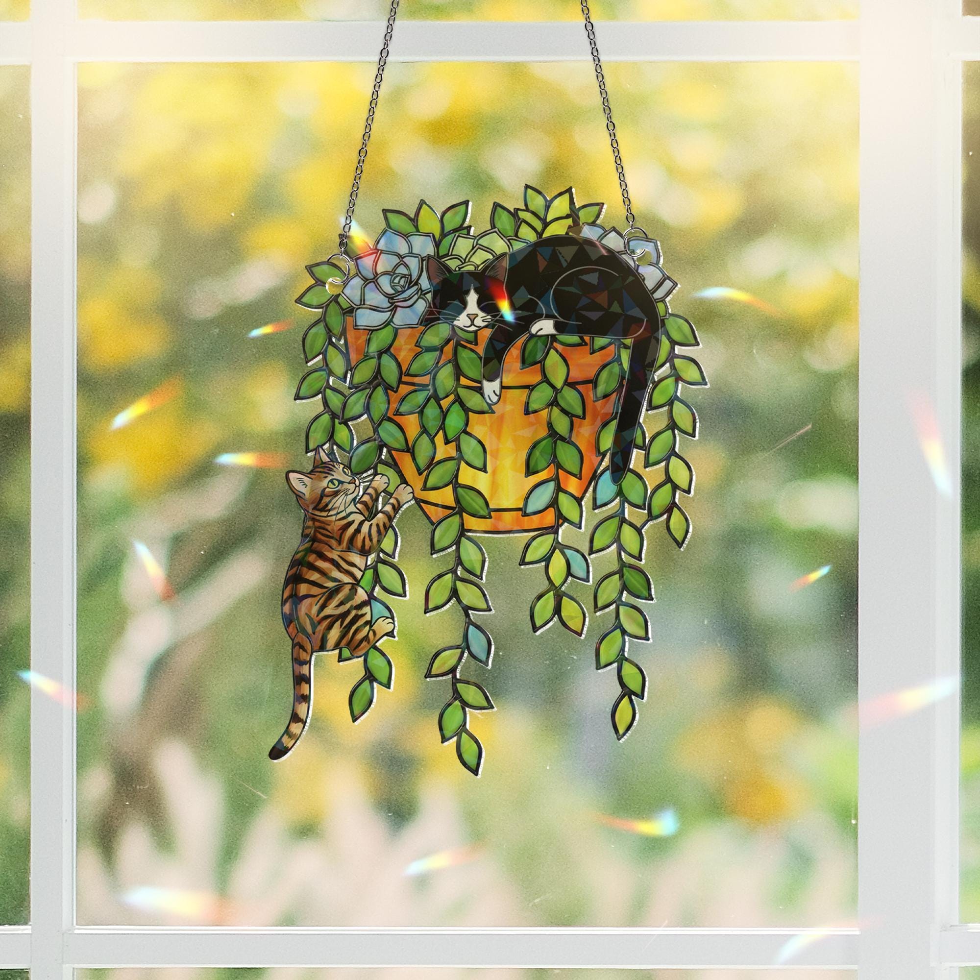 Custom Cat Breed Suncatcher – Holographic Window Hanging for Cat Lovers