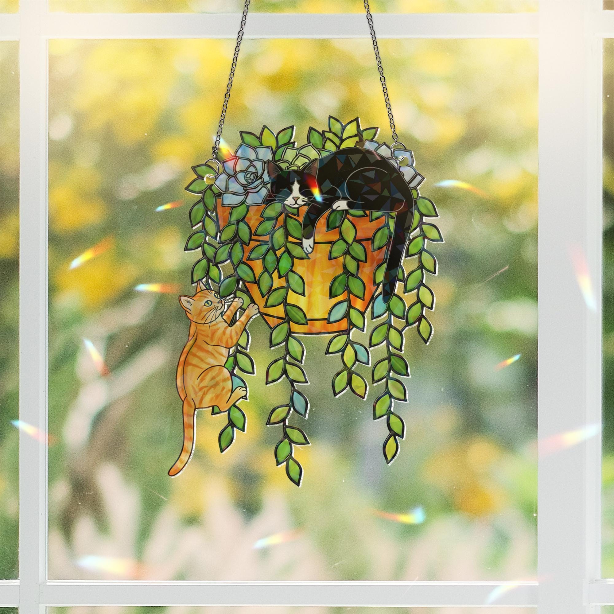 Custom Cat Breed Suncatcher – Holographic Window Hanging for Cat Lovers