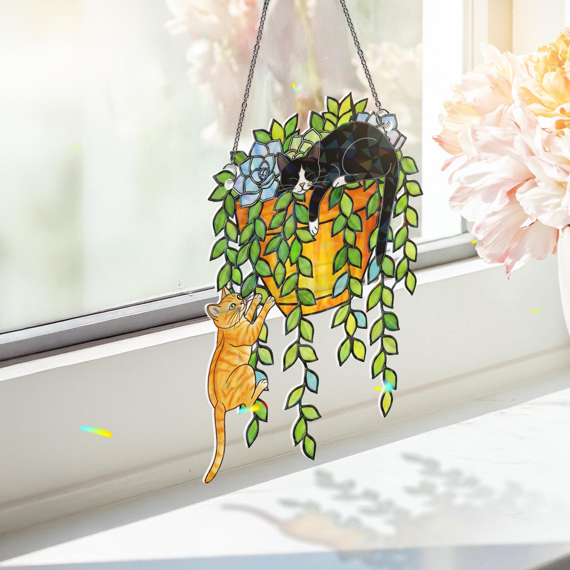 Custom Cat Breed Suncatcher – Holographic Window Hanging for Cat Lovers