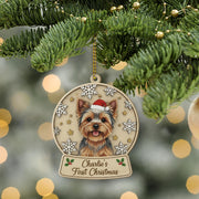 Personalized Dog Ornament — Engraved Wood Pet First Christmas Keepsake Ornament
