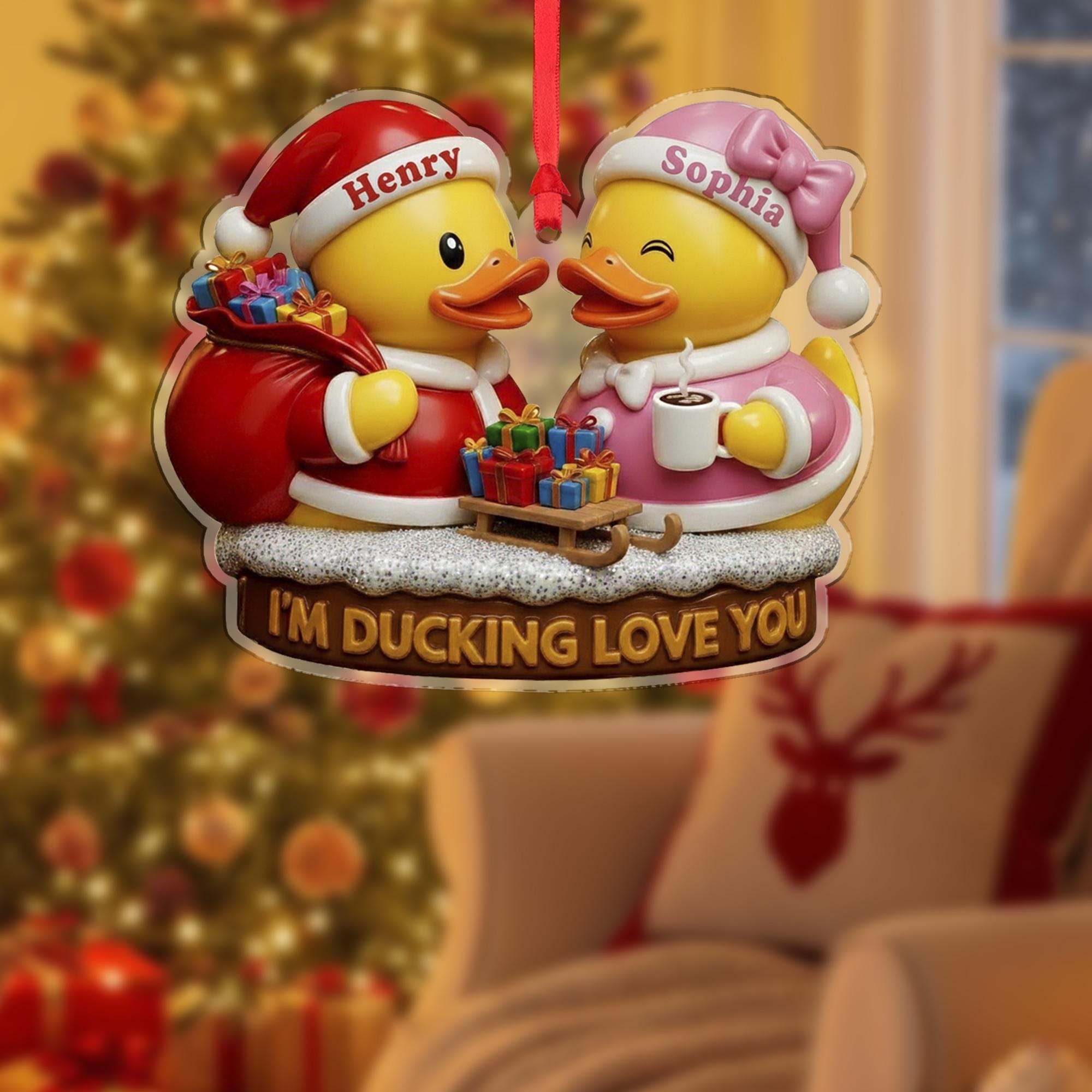 Personalized Duck Couple Ornament: Funny Christmas Keepsake