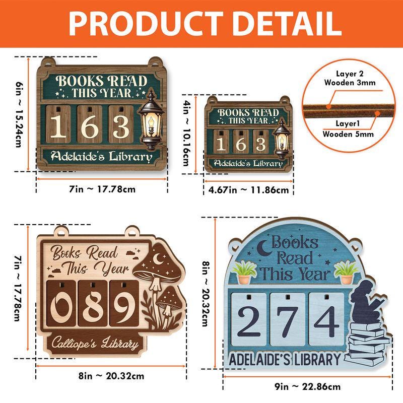 Books Read This Year Tracker: Tuxedo Cat & Ivy Plant Sign, Cozy Reader Counter