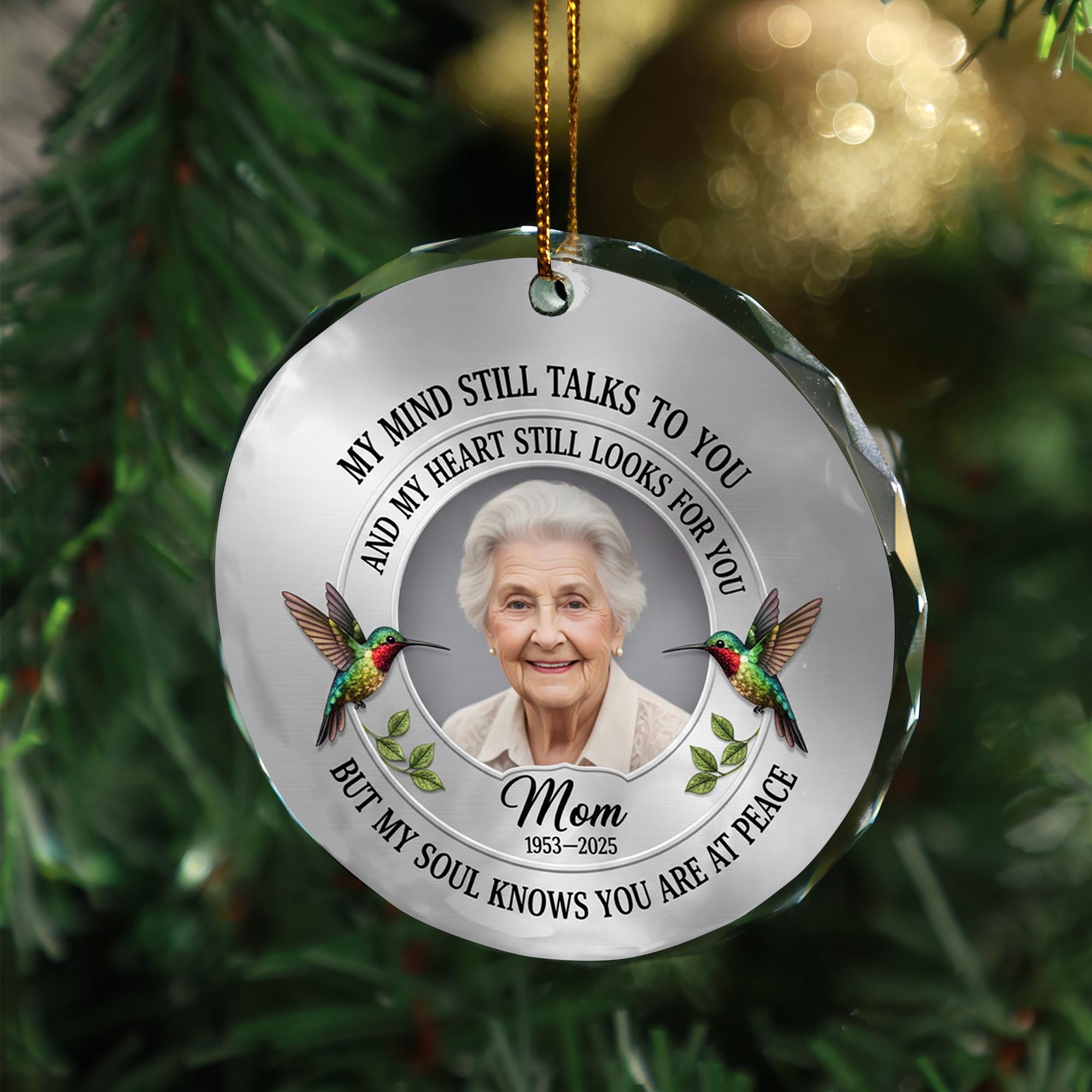 Personalized Glass Memorial Ornament • Photo Tribute Hanging Keepsake