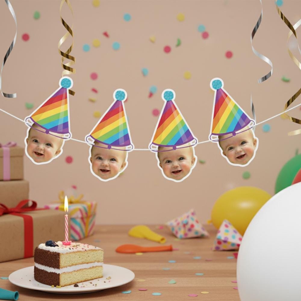 Custom Baby Face Banner – Personalized Photo Garland