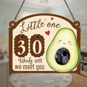 Custom Avocado Mom Sonogram Picture Frame: Ultrasound Photo with Baby Countdown Weeks image 1