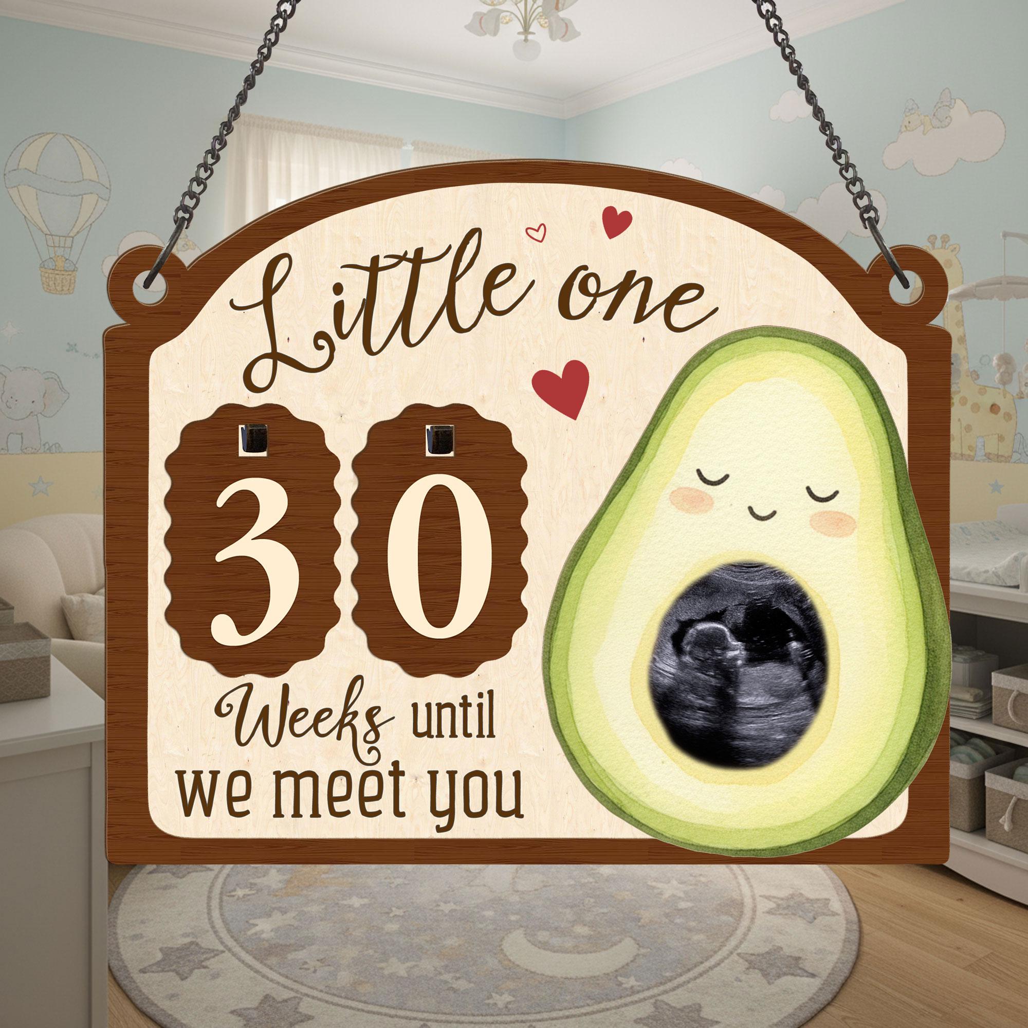 Custom Avocado Mom Sonogram Picture Frame: Ultrasound Photo with Baby Countdown Weeks image 1