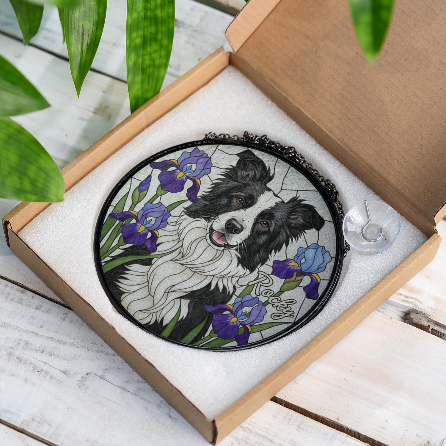 Personalized Dog Glass Suncatcher - Custom Pet Memorial Gift image 1