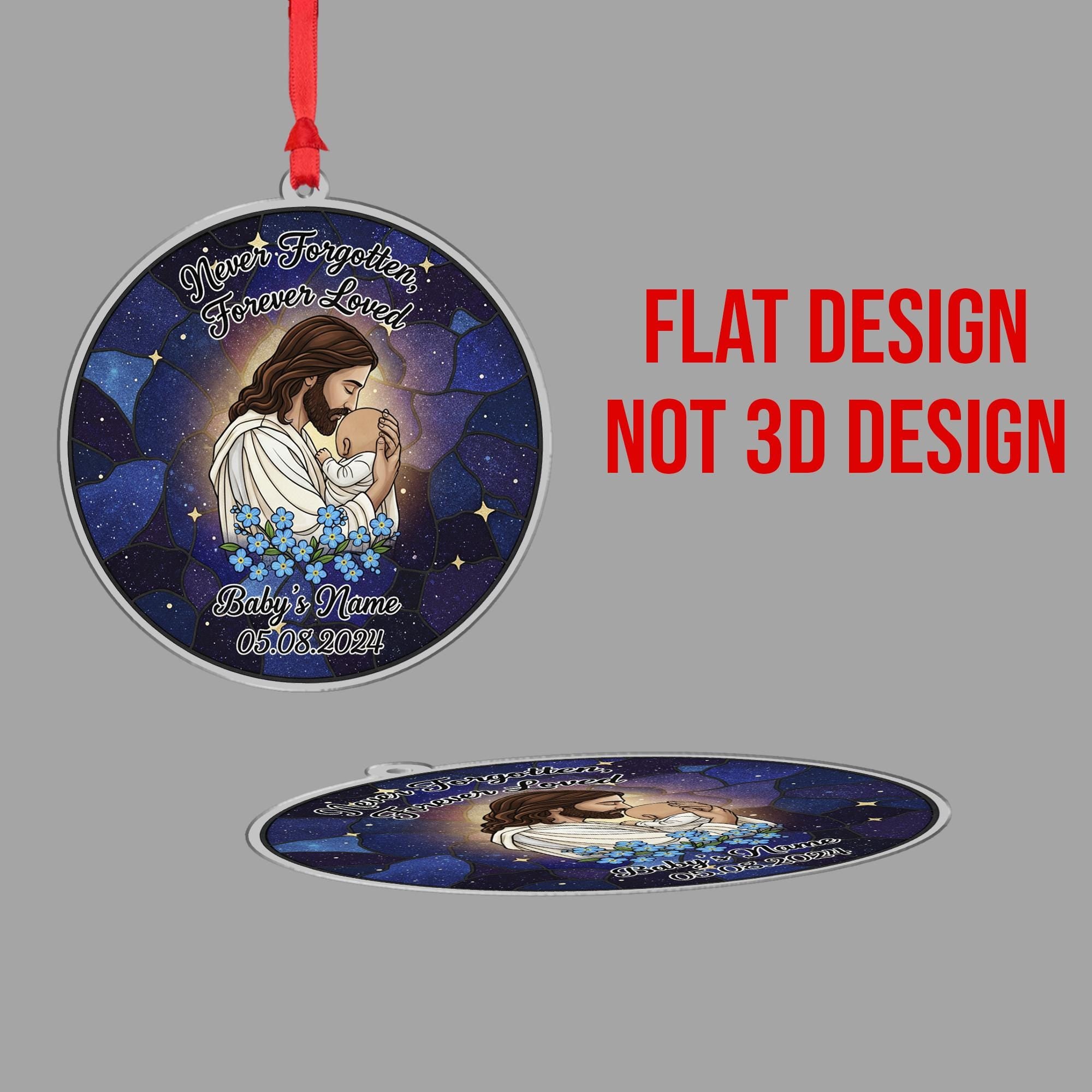 Personalized Memorial Baby Ornament - Jesus Holding Baby Keepsake image 5